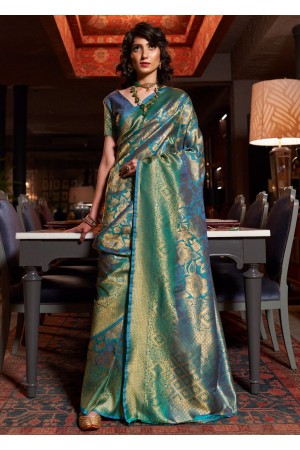 VICTORIA BLUE DUAL TONE KANJIVARAM SILK 144005