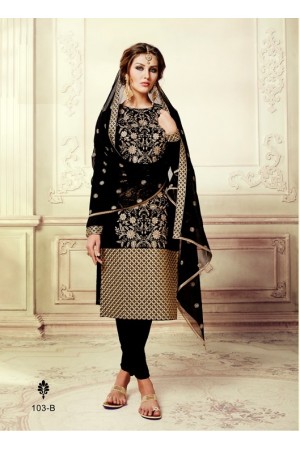 Black georgette straight cut salwar kameez