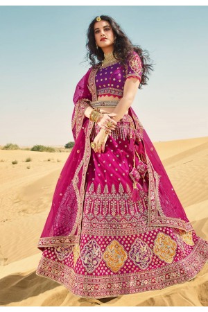 Magenta art silk embroidered lehenga choli 963