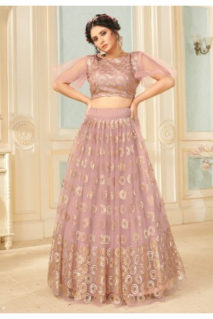 Pink net designer lehenga choli 1001