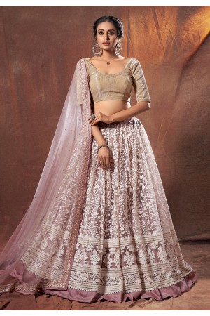 Pink net lehenga choli 6303