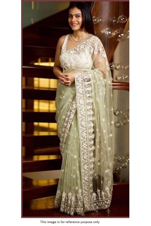 Bollywood Kajol Inspired off white net saree