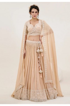 Beige georgette lehenga choli 1067B