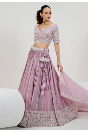 Light purple georgette wedding lehenga choli 1067