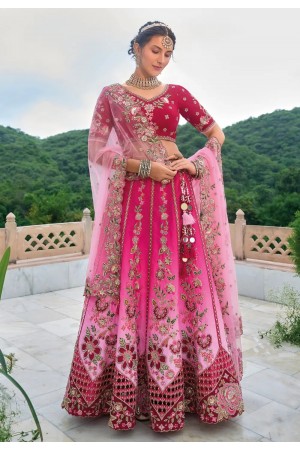Magenta silk circular lehenga choli 7110