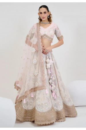 Off white net lehenga choli 1061B