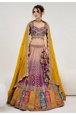 Purple silk lehenga choli 1058