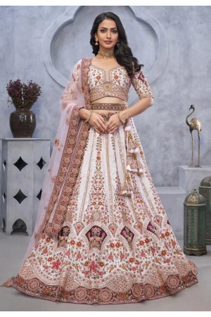 White organza wedding lehenga choli KF12P