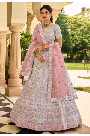 Grey crepe embroidered lehenga choli 7242