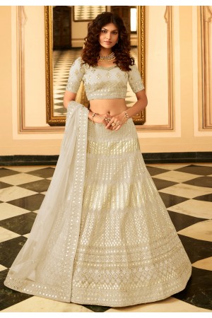 Grey organza embroidered lehenga choli 7226