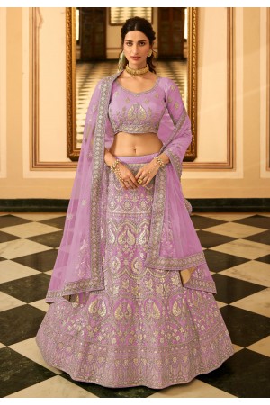 Light purple organza party wear lehenga choli 7229