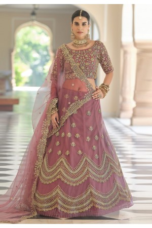 Light purple soft net a line lehenga choli 8405