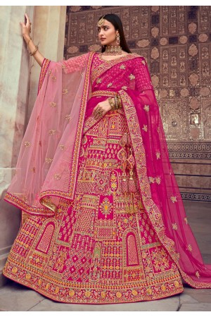 Magenta silk bridal lehenga choli 101