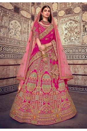 Magenta silk bridal lehenga choli 105