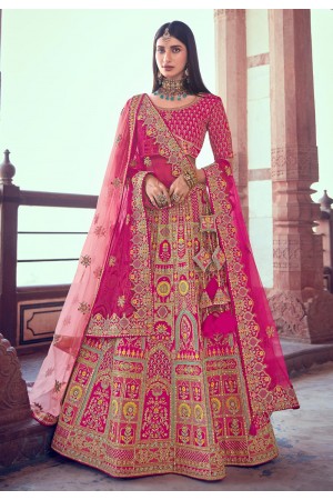 Magenta silk bridal lehenga choli 107