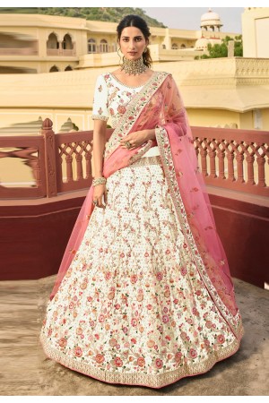 Off white organza party wear lehenga choli 7233