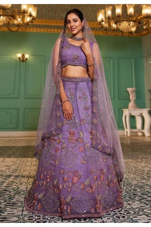 Lavender net a line lehenga choli 202715