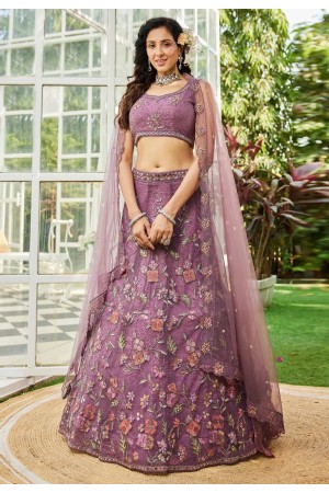 Lavender net a line lehenga choli 202721