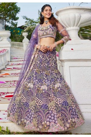 Lavender net a line lehenga choli 202737