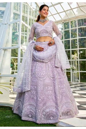 Lavender net a line lehenga choli 202743