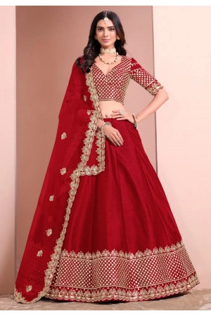Maroon art silk lehenga choli 1004