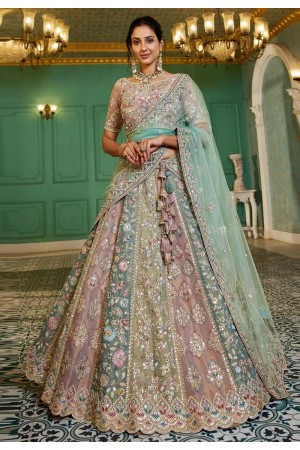 Multicolor net circular lehenga choli 202726