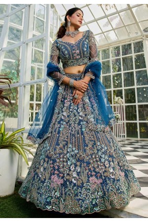 Navy blue net lehenga choli 202742