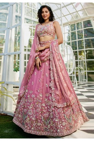 Pink net a line lehenga choli 202705
