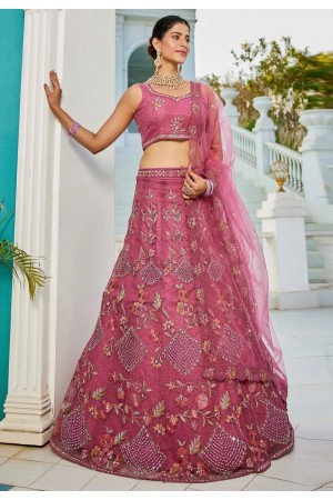 Pink net lehenga choli 202718