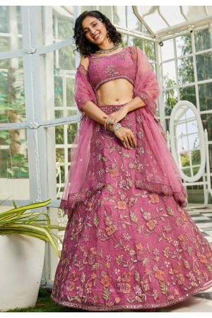 Pink net lehenga choli 202724