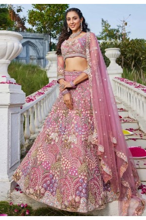 Pink net lehenga choli 202736