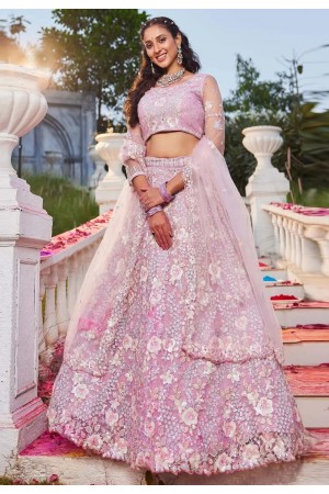 Pink satin a line lehenga choli 202731