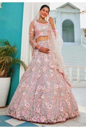 Pink tissue a line lehenga choli 202729