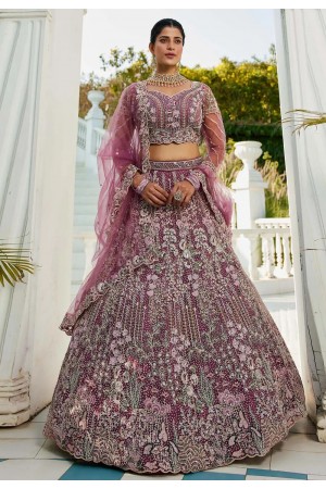 Purple net a line lehenga choli 202739