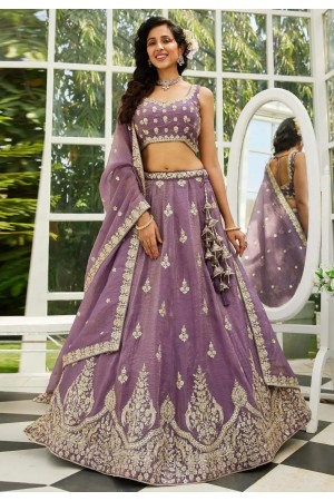 Purple tissue lehenga choli 202714