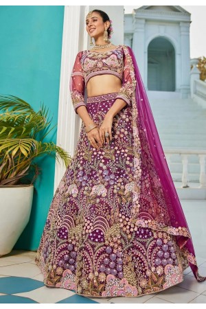 Wine net a line lehenga choli 202733