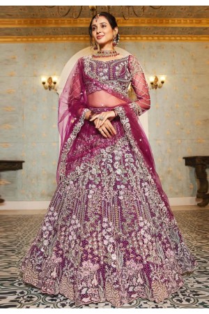 Wine net lehenga choli 202738