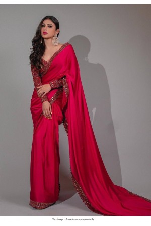 Bollywood Model Mouni Roy Pink sequins saree