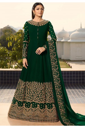 drashti dhami green georgette embroidered floor length anarkali suit 3803