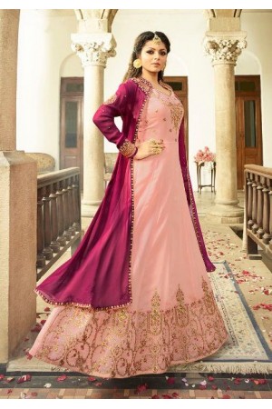 Drashti Dhami Pink and dark pink color georgette party wear anarkali kameez