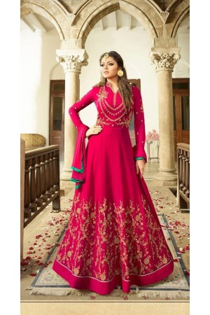 Drashti Dhami Rani color georgette party wear anarkali kameez