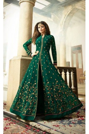 Drashti Dhami Bottle green color georgette party wear anarkali kameez