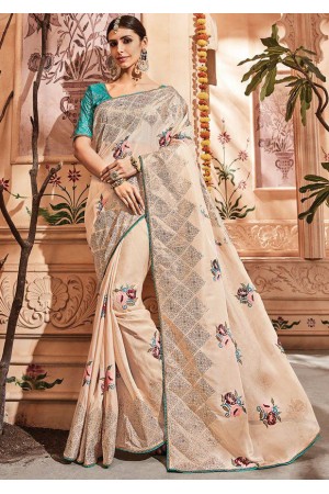 Dusty silk Indian wedding wear saree 1915