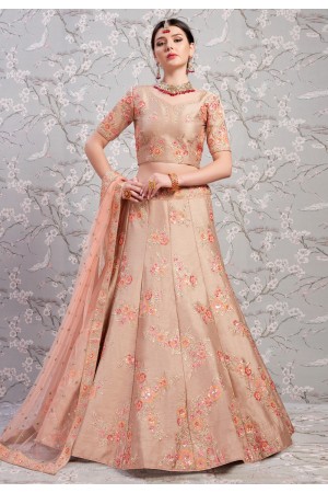 Beige banglori silk circular lehenga choli 2806