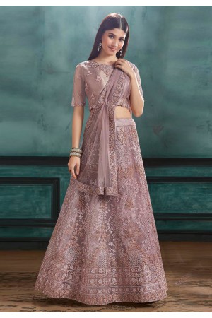 Light purple net a line lehenga choli 3036