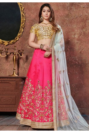 Magenta velvet circular lehenga choli 7302