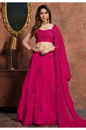 Magenta velvet circular lehenga choli 7304