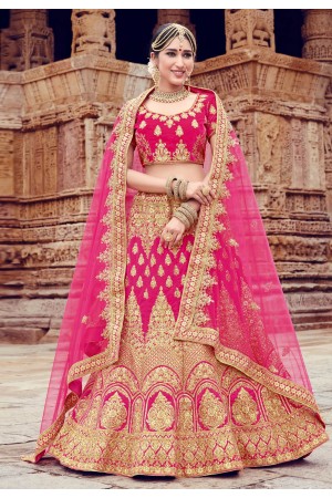 Magenta velvet embroidered circular lehenga choli 10002