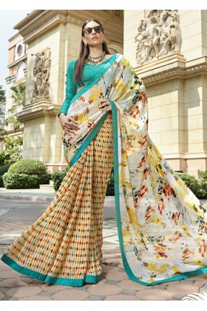 Multi Colored Printed Saree 1702