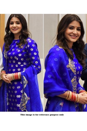 Bollywood Style Anushka Sharma Blue reception anarkali